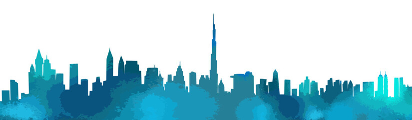 Obraz premium light blue City abstraction. Skyline modern city. Vector illustration