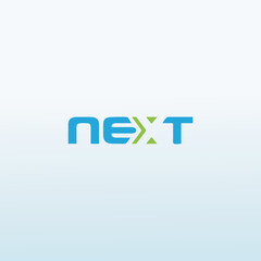 NEXT with arrow vector logo design idea