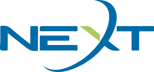 NEXT with arrow vector logo design idea