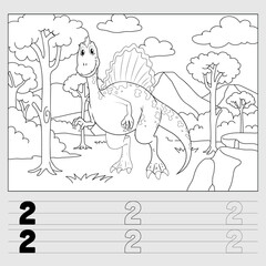 Dinosaur Coloring page for kids and book