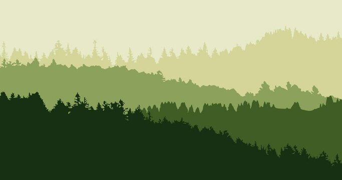 animated natural green gradient forest and trees background
