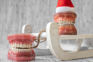 Zahnärztlicher Weihnachtshintergrund mit Platzhalter