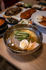 Korean Naeng Myeon Cold Noodle Soup