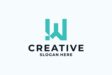 Letter W logo design template.