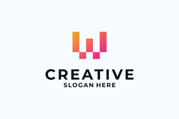 Initial letter W logo design with creative combination concept.
