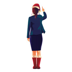 People smile woman with hat happy Full length celebration on Christmas PNG Flat Design