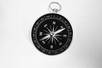 Compass on a black and white background navigator