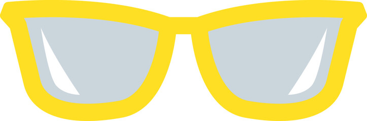 Yellow glasses accessory flat icon Cartoon element