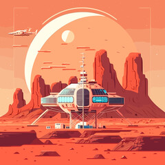 Vector of the Mars colony © Dominik Guzei/Wirestock Creators