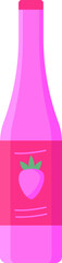 Bottle of strawberry water flat icon Vending products Shopping