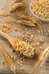 Fregula, tradizionale pasta della Sardegna a base di semola di grano duro, cibo italiano
