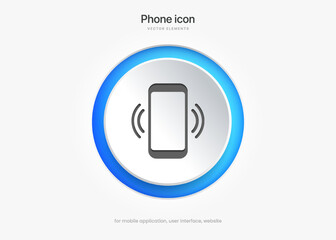 3d phone button icon, incoming call, calling, mobile, voice talk, contact symbol. Accept call. Social media sign for website, mobile app, UI, UX, GUI.