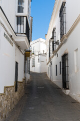 Fototapeta na wymiar The winding streets of white houses in the old historic center of Medina Sidonia are a pleasure to walk through