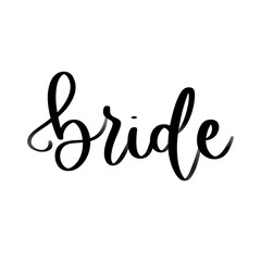 Isolated word bride written in hand lettering