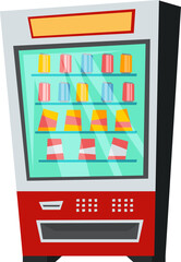 Sweets and drinks vending machine flat icon Automated service - obrazy, fototapety, plakaty