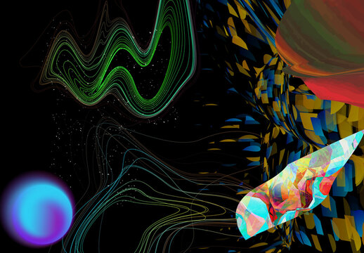 Neo Cyberpunk Design Elements Illustration Set