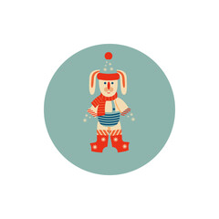Christmas icon with rabbit , design for highlights of instagram, blogs, stickers, postcards