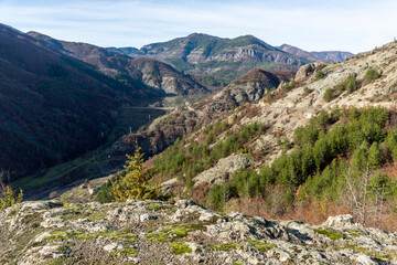 Fototapeta na wymiar Rhodope Mountains near Borovitsa River, Bulgaria
