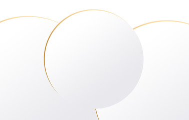 White background podium for luxury products, with gold lines