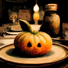 still life with pumpkin