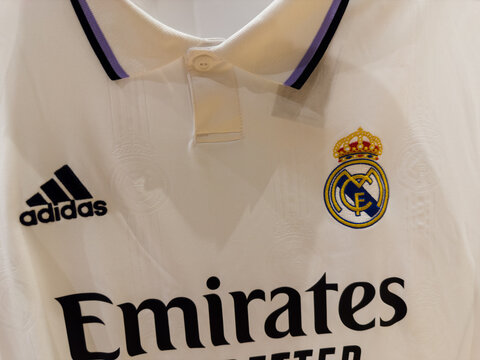 Macro Closeup Of The Official Jersey Of The Football Club, Real Madrid Of Spain. Rio De Janeiro, RJ, Brazil. November 2022