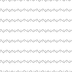 Vector. Hand drawn gray, black and white geometric pattern. Monochrome abstract outline chevron, checkmarks, zigzag. Repeating geometric texture, geometric shape. Mosaic abstract background. Dividers.