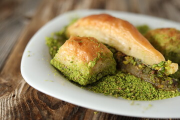 baklava turkish desert with pistachios