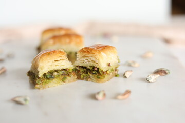 baklava turkish desert with pistachios