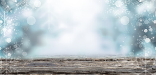 Christmas card with blurred background, lights and highlights.