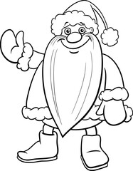 cartoon Santa Claus character on Christmas time coloring page