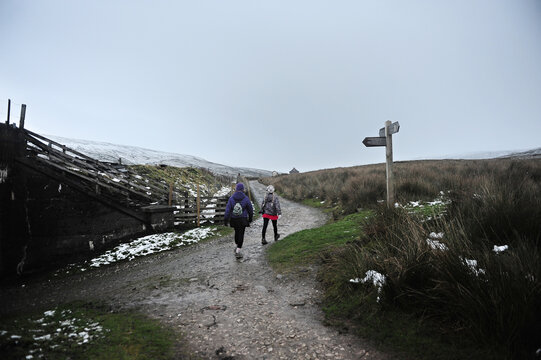 Climbing Whernside in the winter