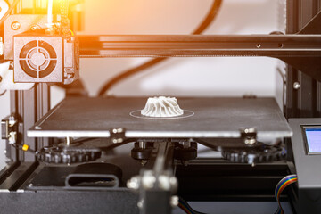 3D printer in the process of printing a part, the turbine is not printed on a 3D printer © Vladyslav