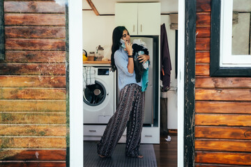 woman on the phone at home