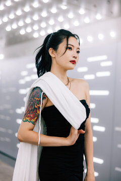 Profile portrait of an Asian woman 