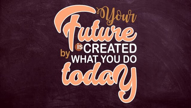your future is created by what you do Today motivation quote video