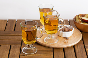 apple cider on a wooden table