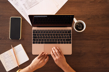 Crop software engineer using laptop