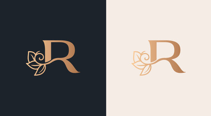 beauty salon woman  style logo R design