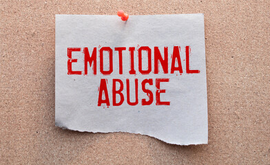 Text caption presenting Emotional Abuse. Business concept person subjecting or exposing another...