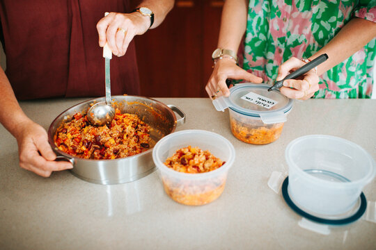 putting away food