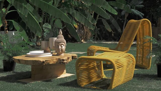 Beautiful composition of tropical furniture 