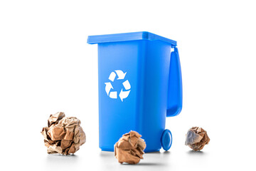 Recycling icon. Bin container for disposal garbage waste and sav