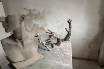 sculptures on the table
