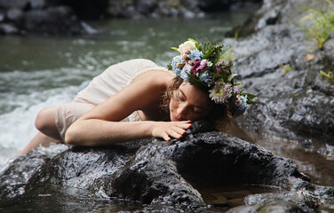 Girl in harmony with nature
