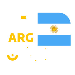 argentina flag for 2022 football  Qatar world cup tournament. isolated National team flag with geometric elements for 2022 soccer or football Vector illustration
