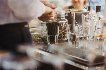 bartender making cocktail