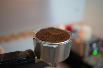 Café molido preparado para hacer