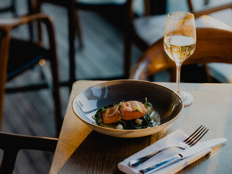 Salmon and vegetables