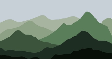 green gradient mountain nature background illustration
