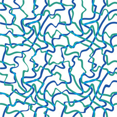 Intersecting random blue and green lines pattern